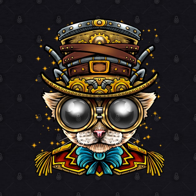 Steampunk Cat Art by BDAZ